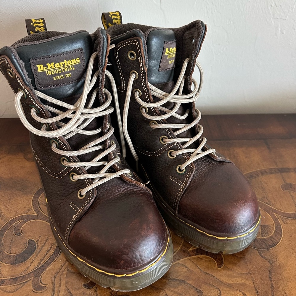 Dr. Martens Steel Toe Brown Leather Boots